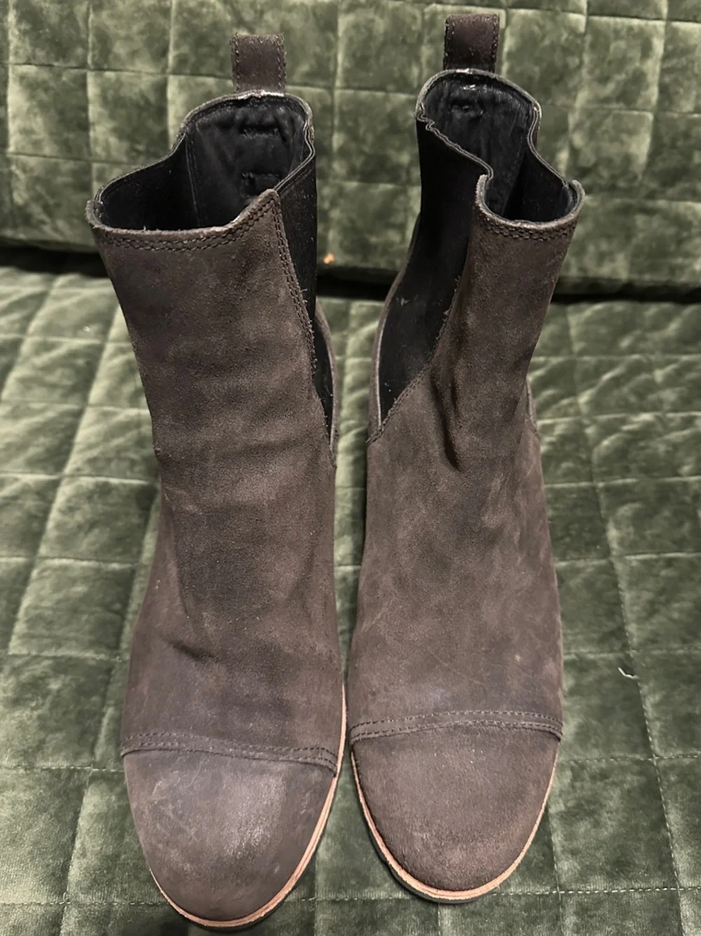 UGG Black Suede Cap-Toe Ankle Booties